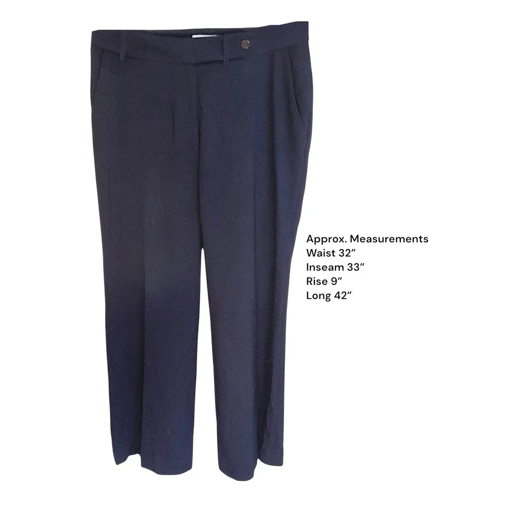 Calvin Klein Black Wide Leg Dress Pants Polyester Rayon Spandex Women Size‎ 4